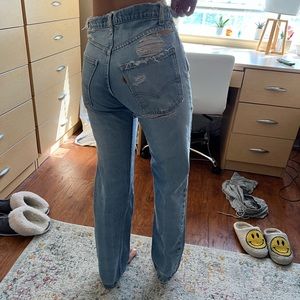 Vintage Orange Tab Levi’s Distressed Light Wash Jeans